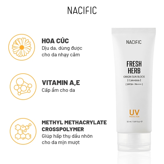 Ảnh Combo 2 Kem chống nắng Nacific Fresh Herb Origin Sun Block Calendula 50ml 1