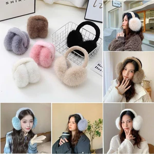 Chụp Tai Giữ Ấm Mùa Đông Mềm Mịn Đáng Yêu Sang Trọng Nhiều Màu Sắc