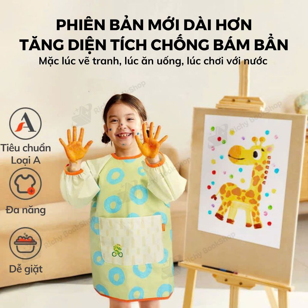 Áo Khoác Chống Nước Đa Năng Cho Bé Vẽ Tranh - Mideer Waterproof Art Smooks