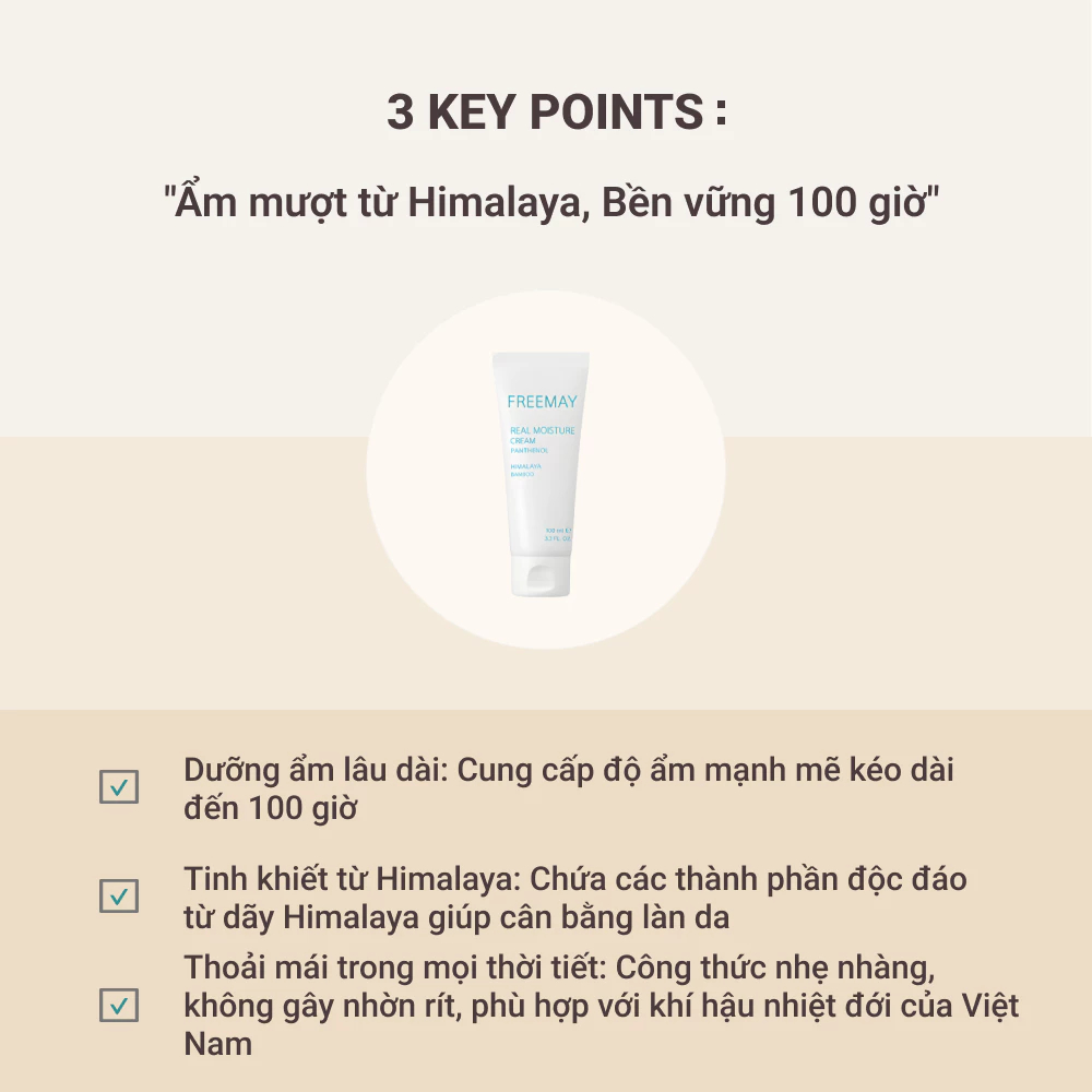 [QUÀ TẶNG KHÔNG BÁN] Kem Dưỡng Cấp Nước Phục Hồi Freemay Real Moisture Cream 30ML