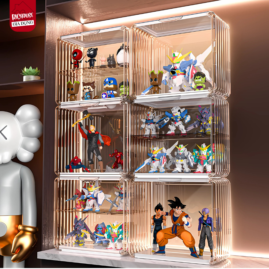 Tủ Nhựa Trong Suốt Trưng Bày Mô Hình Lego, Hộp Trong Suốt trưng Bày búp bê Labubu Đồ trang trí