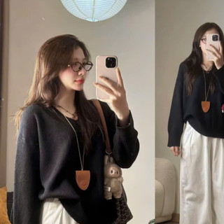 247Store -  Áo len cổ tim áo len cổ chữ V dáng rộng  Aolencotim955_P5K10