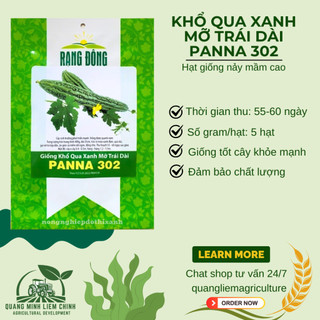 Hạt giống Khổ Qua Xanh Mỡ Trái Dài Panna 302 (5 hạt) dễ chăm sóc, cây khỏe