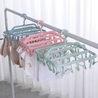 Móc Quần Áo Trẻ Em, Móc Chùm Gấp Gọn 32 Kẹp, Móc Phơi Quần Áo 32 Kẹp Gấp Gọn Honper