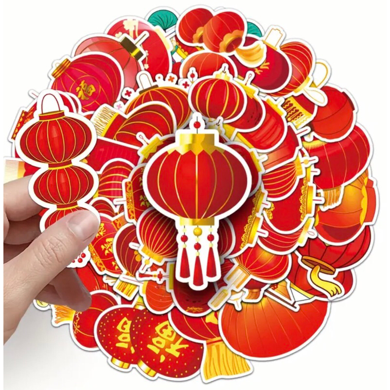 [TẾT 2026] BỘ STICKER LỒNG ĐÈN BÍNH NGỌ - MAY MẮN, TÀI LỘC - DECAL CHỐNG NƯỚC TRANG TRÍ CAO CẤP