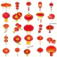 Set 60 Sticker Lồng đèn và các mẫu Chống Nước Dán Laptop Vali Mũ Bảo Hiểm Sổ Tay