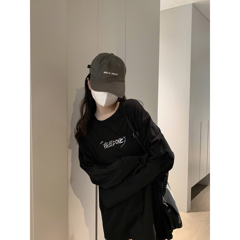 Áo thun dài tay nữ in hình hai mặc trước sau JULY FASHION, Áo thun nữ tay dài dáng rộng trẻ trung, Chất thun xượt mềm