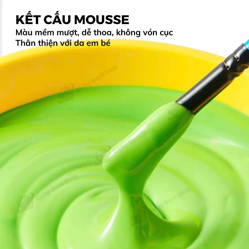 Finger Paint Mideer bộ màu kèm sổ vẽ tay cho bé chính hãng an toàn kèm bộ cọ vẽ màu nước