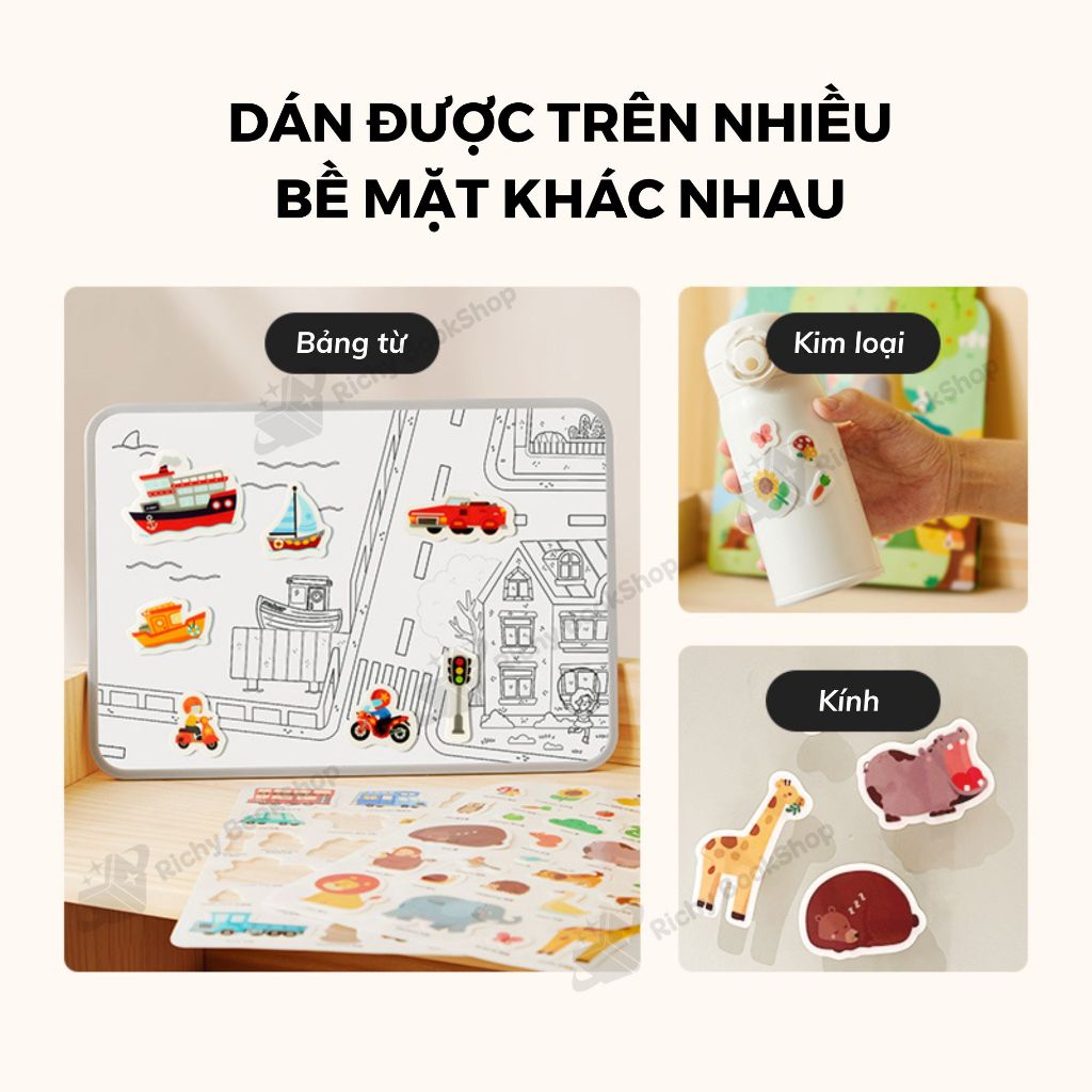 Stickers dẻo dùng nhiều lần Mideer Reusable Jelly Sticker Set dán được trên nhiều bề mặt