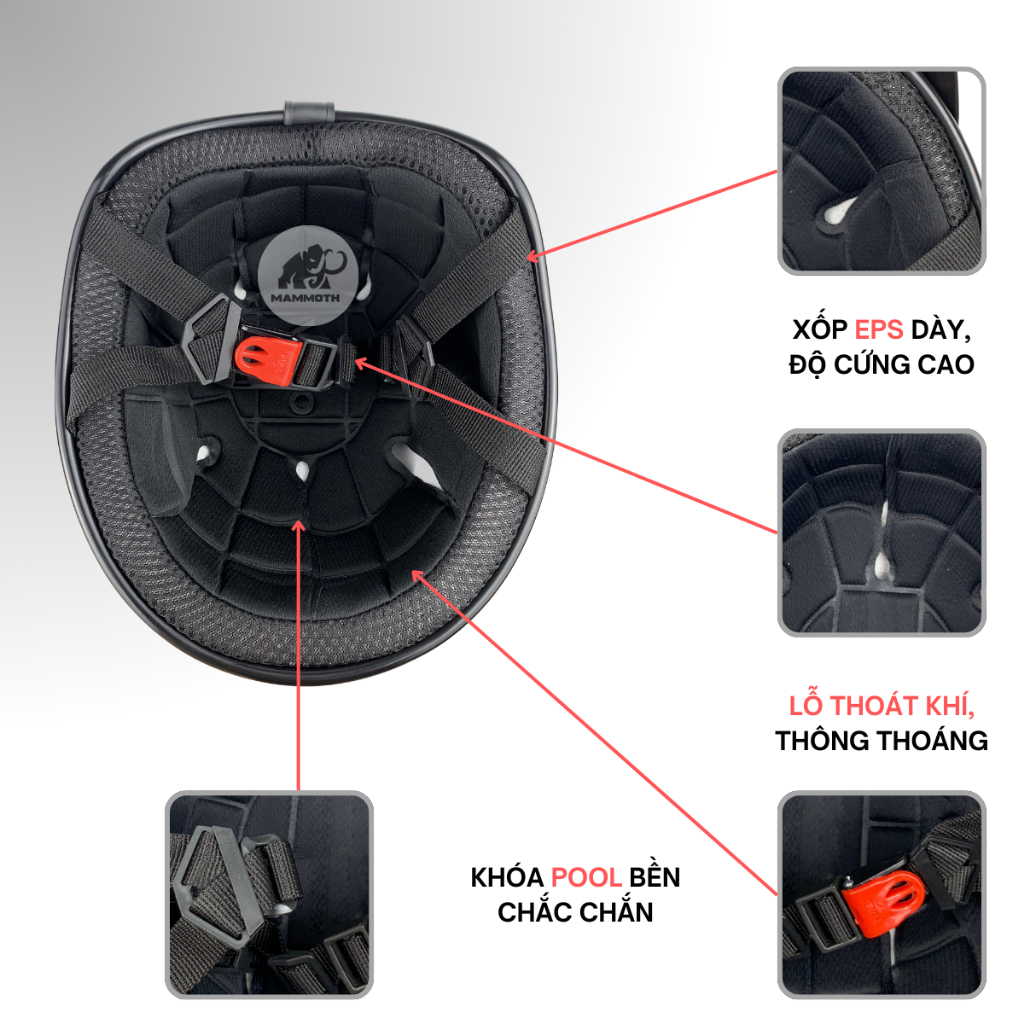 Product image [Tặng Lưỡi Trai] Mũ bảo hiểm nửa đầu VARO ép nhiệt viền lưới-Nón Phi Công Cao Cấp BAO ĐẬP BAO TEST 9