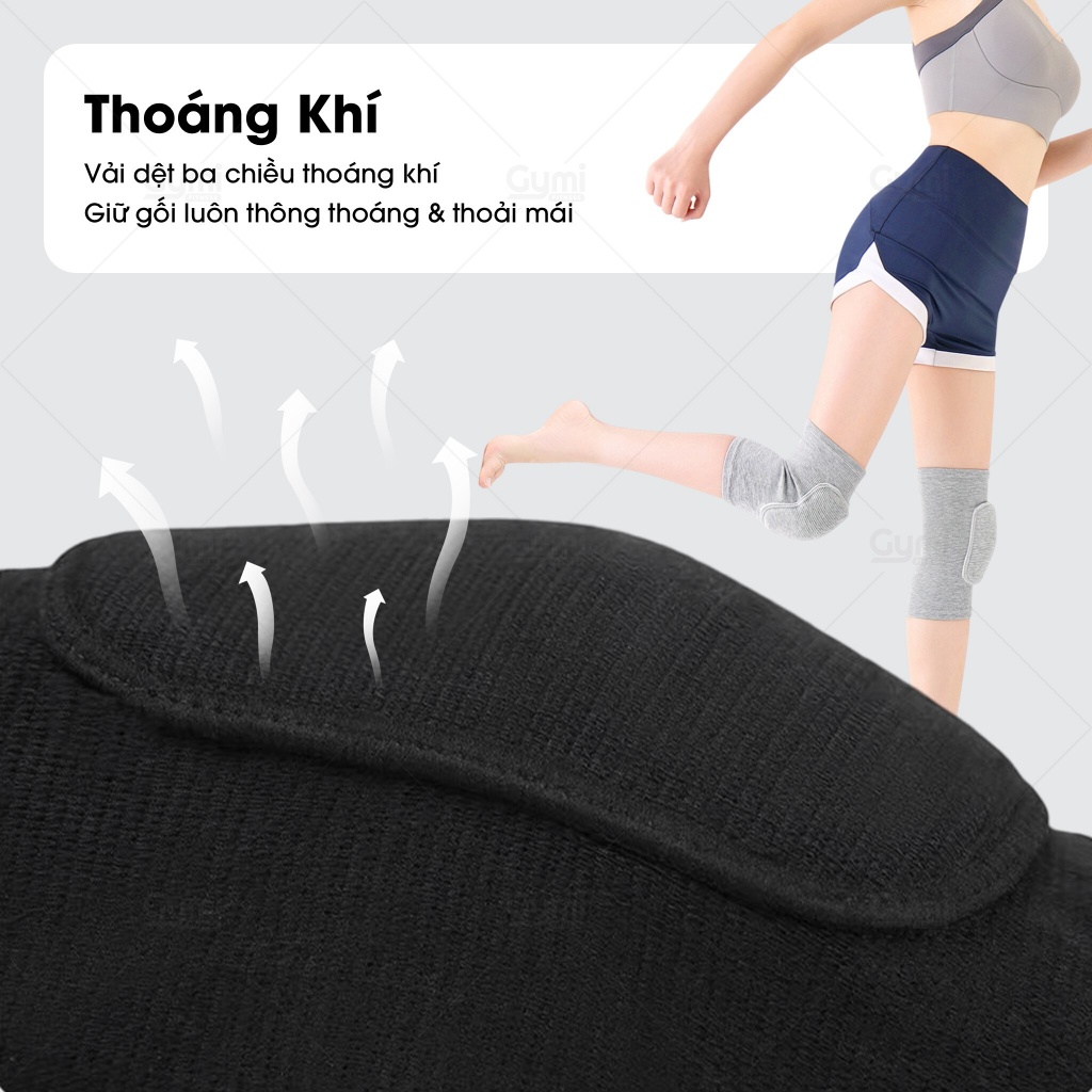 Bó Gối Thể Thao GYMI, Băng Gối Bảo Vệ Khớp Gối Tập Yoga, Gym, Bóng Chuyền, Bóng Đá, Chạy Bộ - AL0210KoLogo