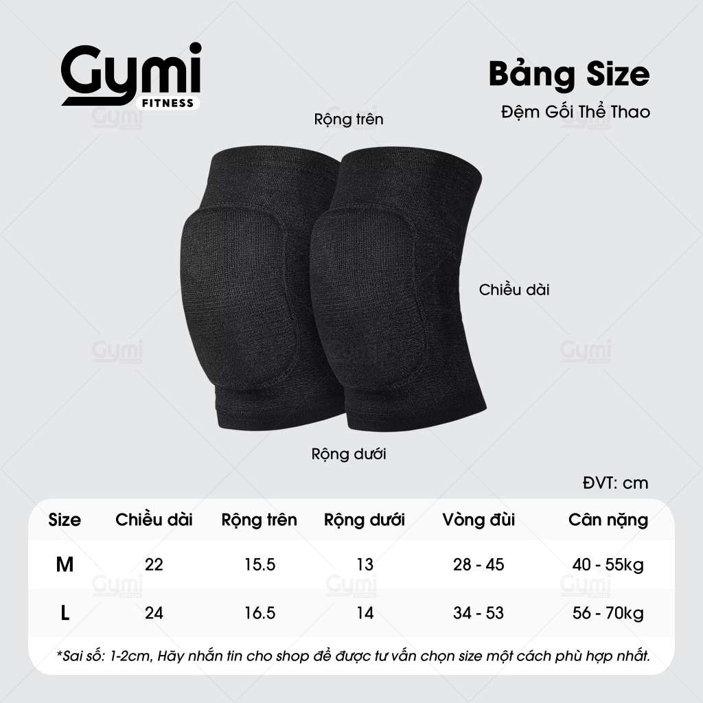 Bó Gối Thể Thao GYMI, Băng Gối Bảo Vệ Khớp Gối Tập Yoga, Gym, Bóng Chuyền, Bóng Đá, Chạy Bộ - AL0210KoLogo