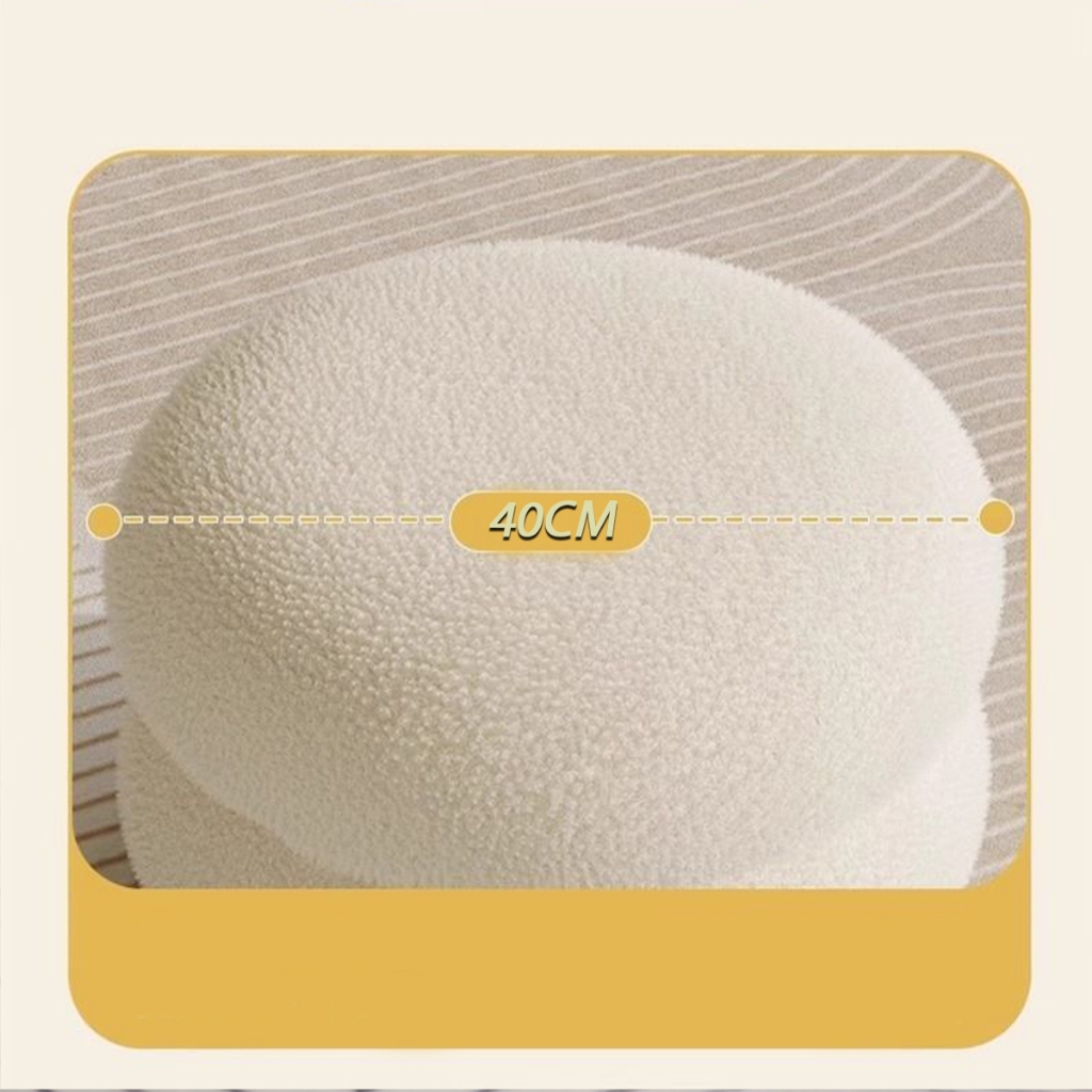 Ghế đôn tròn 3 tầng chất lông cừu Nhu Y Decor  ghế ngồi đa năng êm ái trang trí phòng khách, ghế bàn trang điểm