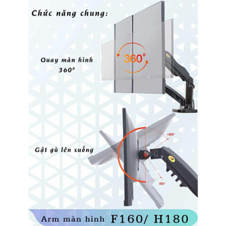 Arm Treo 2 Màn Hình Máy Tính NB H180 17''-27''inch, Gía Đỡ 2 Màn Hình LCD Nhập Khẩu