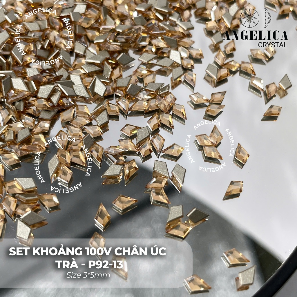 Set 100 Viên Chân Úc Trái Tim , Hạt Gạo , Hình Thoi Siêu Sáng - Trang Trí Nail ANGELICA