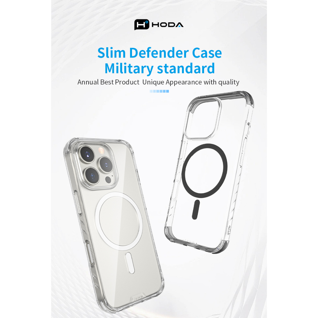 [ Siêu Mỏng ] Ốp Hoda Slim Defender Chống Ố Vàng & Tích Hợp Sạc Từ Tính Tiện Lợi cho iP16 Pro/ 16 Pro Max
