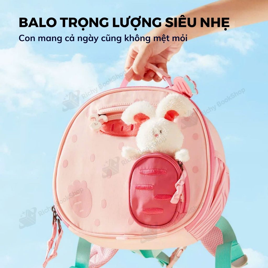 Balo đi học cho bé mầm non chống nước 4 trong 1 Mideer Snuggle Square Backpack