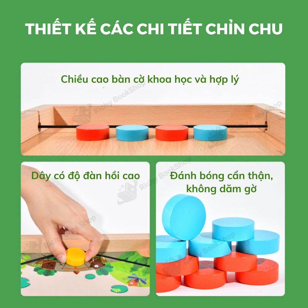 Cờ búng xuyên lỗ đối kháng bằng gỗ cao cấp Mideer 10 in 1 Carrom Board Game