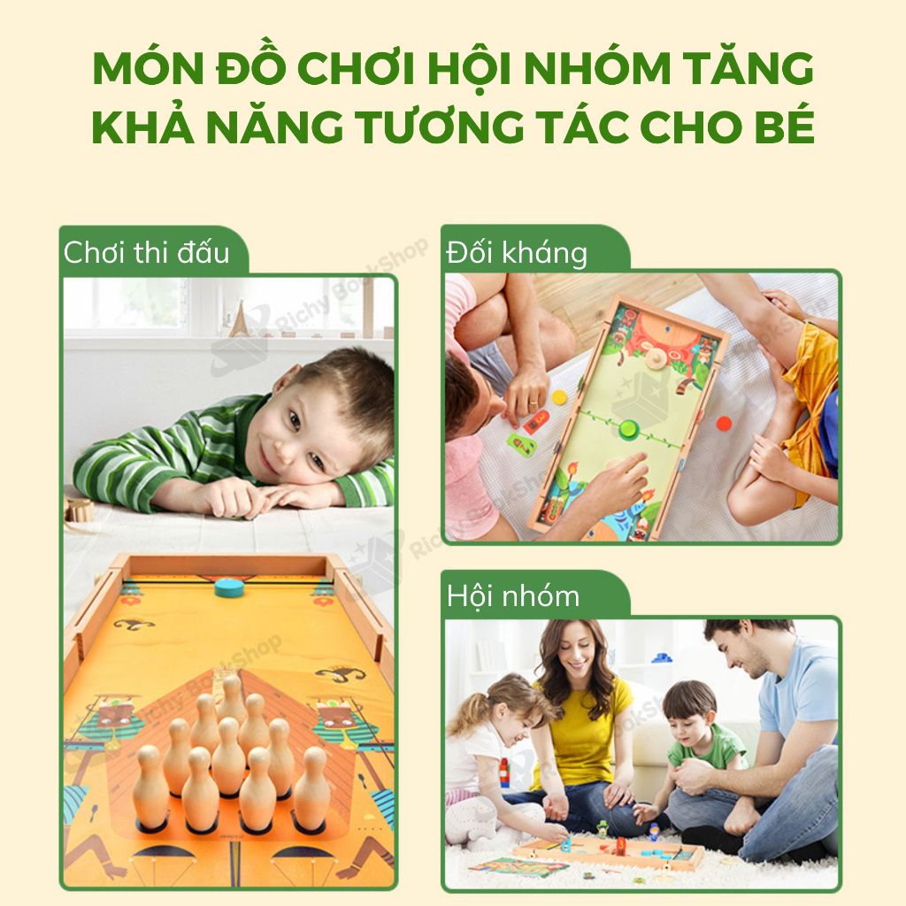 Cờ búng xuyên lỗ đối kháng bằng gỗ cao cấp Mideer 10 in 1 Carrom Board Game