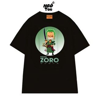 Áo Thun NGỐ TEE One Piece - Zoro Chibi, Áo Thun Nam Nữ Tay Lỡ Chất Vải Cotton Thoáng Mát Mềm Mịn