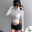 Áo croptop cổ lọ tay dài chất tăm DuyLinh dáng áo ôm sát tôn body chất vải mềm mại co giãn DL13TD