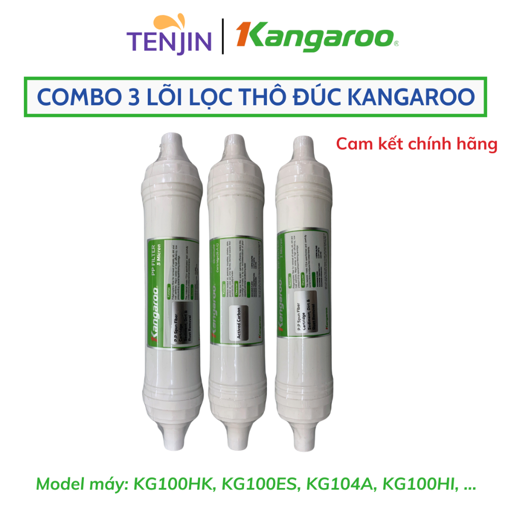 Combo Lõi Lọc Nước 123 HK Kangaroo Đúc Dùng Cho Model KG100HK, KA10A4, KG10A5, KG100ES, KG100ES1, KG100EO, KG61A3...