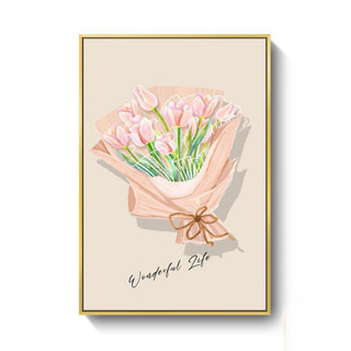 Set 5 Tranh Canvas Treo Tường Hoa Tulip BH23 - Tranh Trang Trí Phòng Khách, Bàn Làm Việc, Quán Cafe