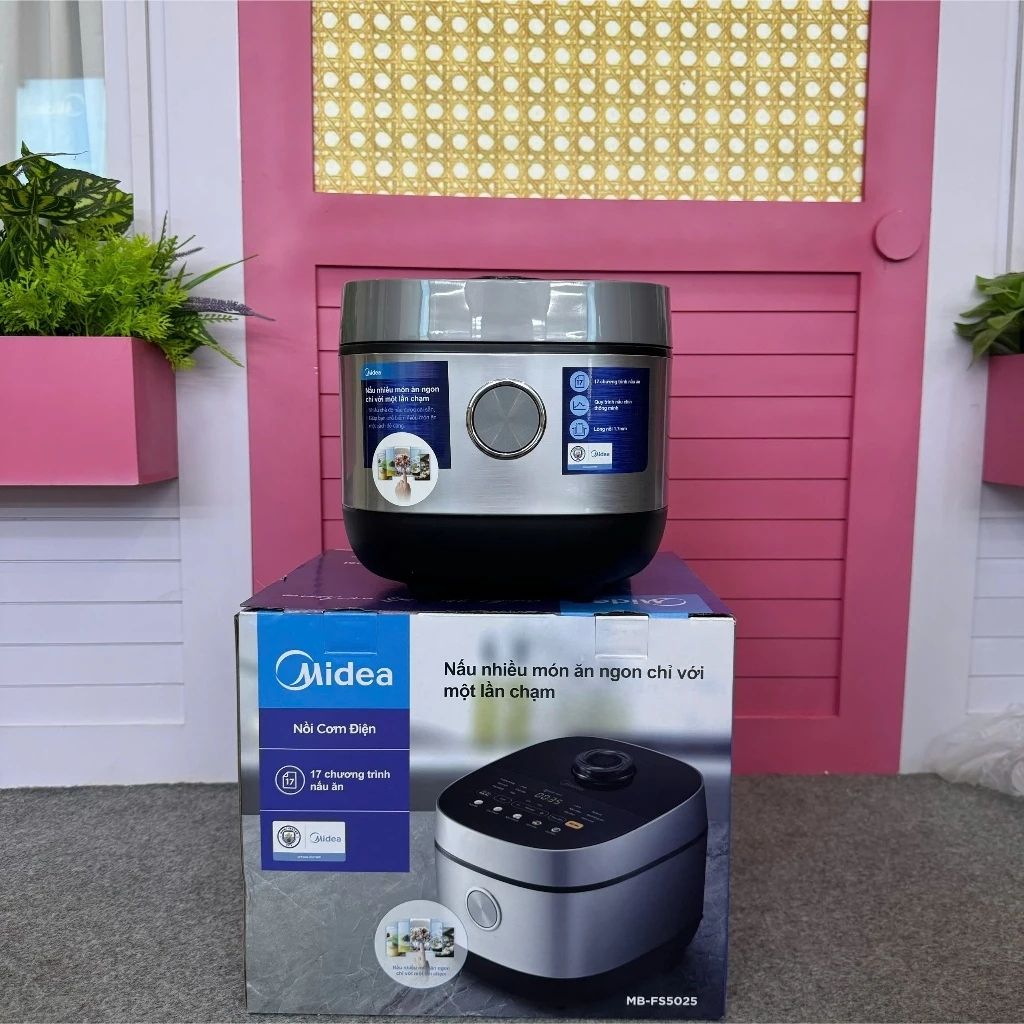 Nồi Cơm Điện Tử Midea MB-FS5025 Có Dung Tích 1.8 Lít, Công Suất 760W, Nhiều Chức Năng Tiện Lợi