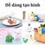 Đất nặn hình xô và hình nhà thỏa sức cho bé sáng tạo.
