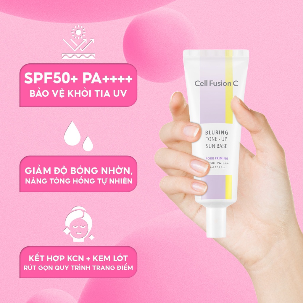 Ảnh Kem chống nắng nâng tone tím Cell Fusion C Blurring Tone-Up Sun Base SPF50+ PA++++ 40ml che khuyết điểm, mờ lỗ chân lông 3