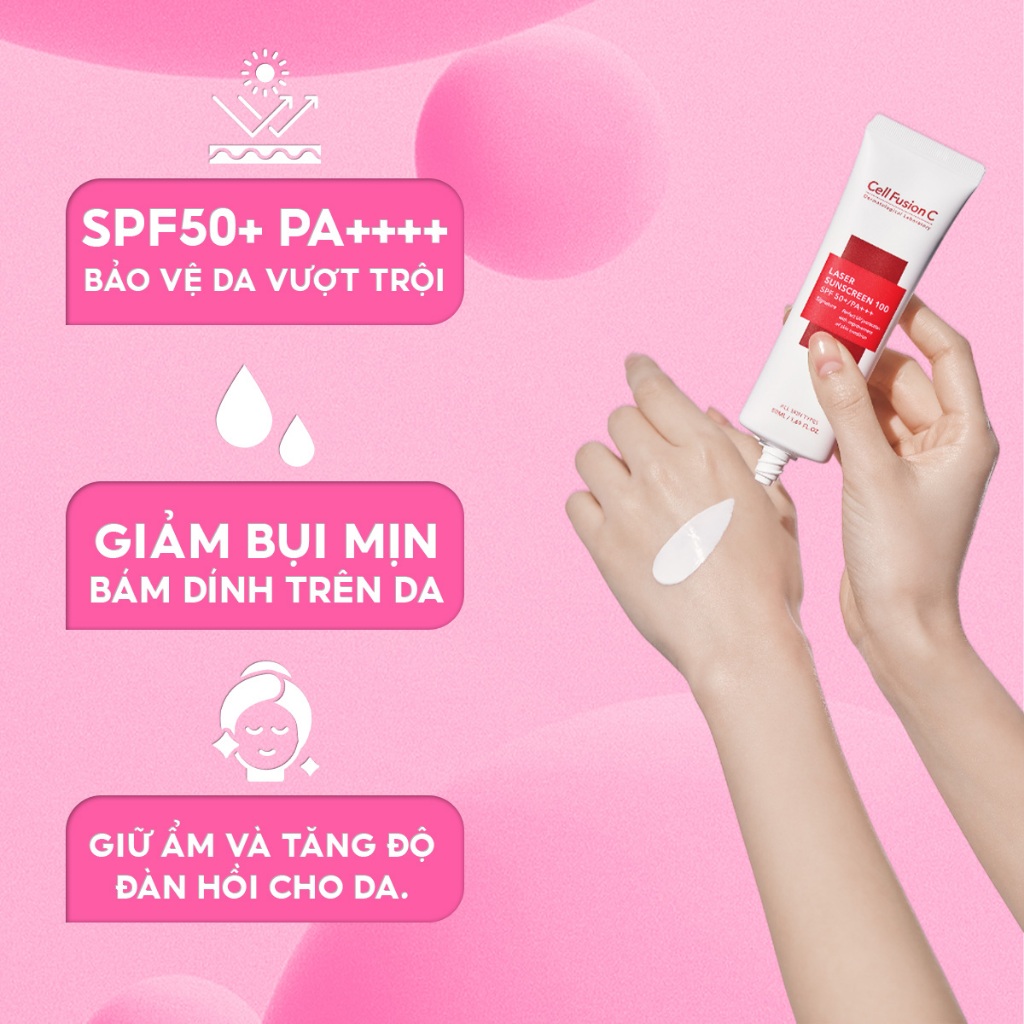 Ảnh Kem chống nắng cho da nhạy cảm Cell Fusion C Laser Sunscreen 100 SPF50+ PA++++ bảo vệ da khỏi tia UV 50ml 4
