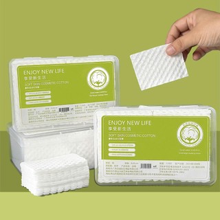Gòn tẩy trang hộp vuông siêu sạch,bông to 2 lớp dày,120 miếng