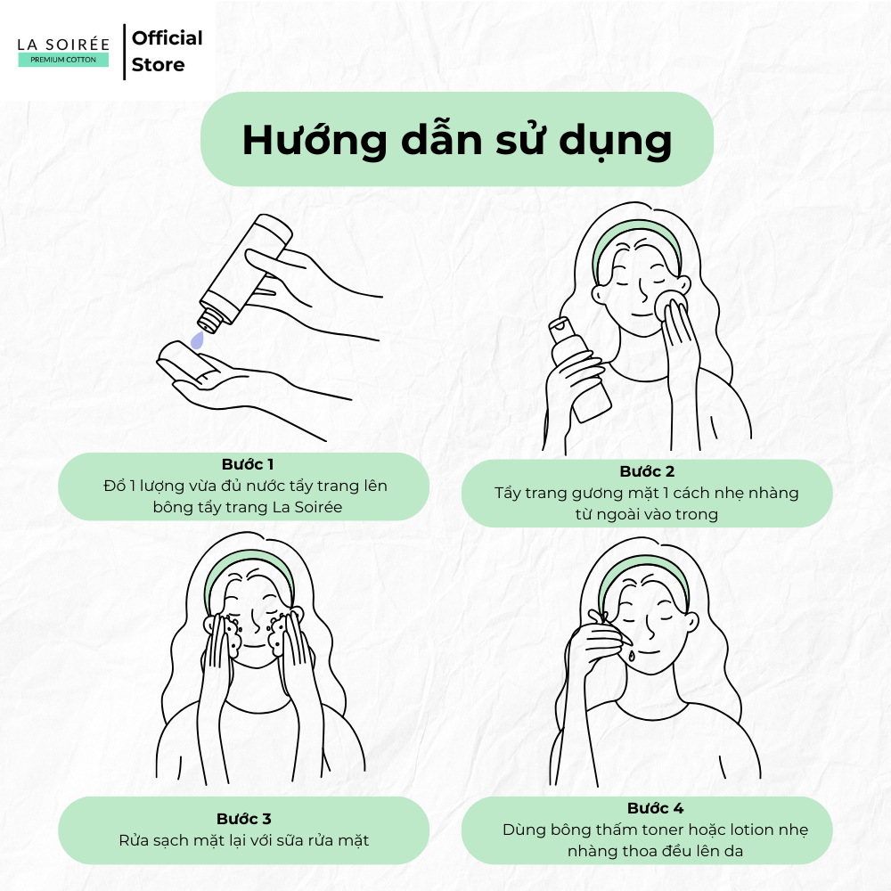 Bông tẩy trang cao cấp La soirée  miếng tròn 100% cotton tự nhiên mềm mại an toàn cho da 85 miếng