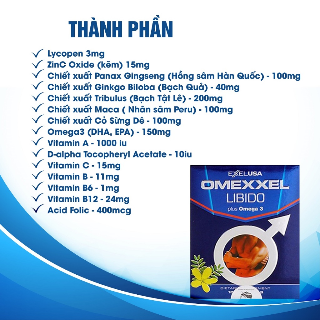 Ảnh Omexxel Libido tăng cường sinh lý nam hộp 30 viên 2