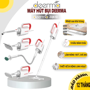 Máy Lau Nhà Hơi Nước Nóng Deerma ZQ610 diệt khuẩn không hoá chất, Cây lau nhà hơi nước khử khuẩn