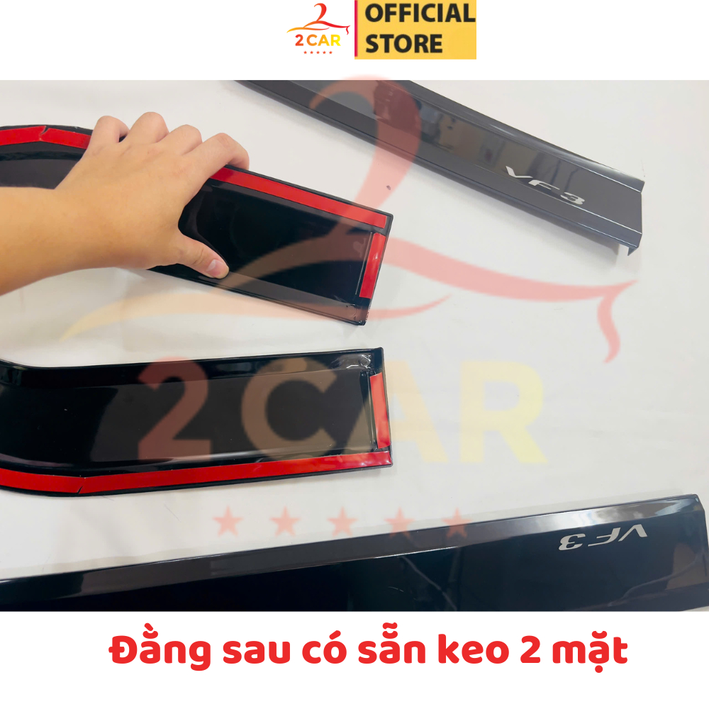 Vè che mưa xe Vinfast VF3 - Hàng Nhựa Đen dày cao cấp