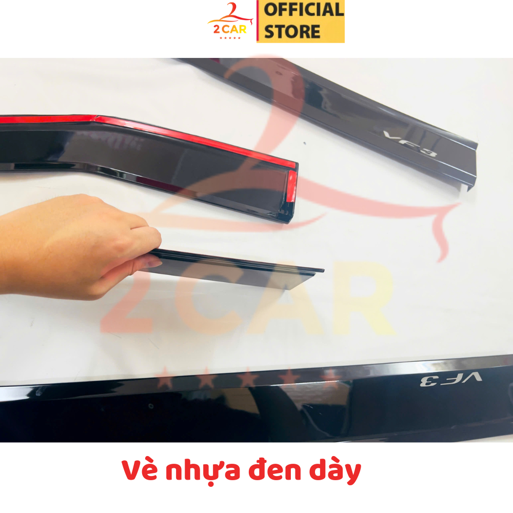 Vè che mưa xe Vinfast VF3 - Hàng Nhựa Đen dày cao cấp