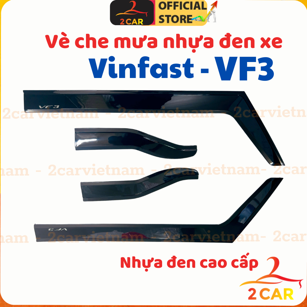 Vè che mưa xe Vinfast VF3 - Hàng Nhựa Đen dày cao cấp