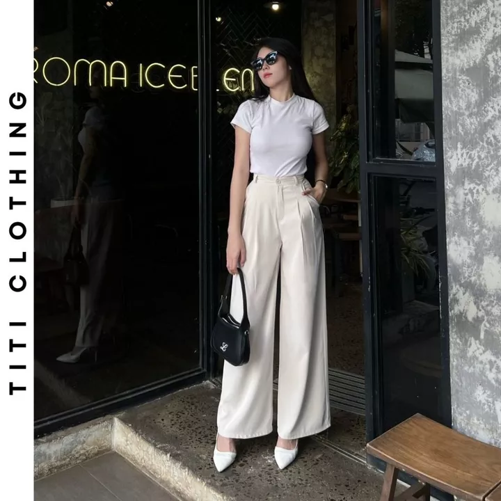 Quần ống suông nữ lưng cao TiTi01, quần suông vải, quần suông ống rộng, quần dài nữ ống suông, quần ống suông cạp cao