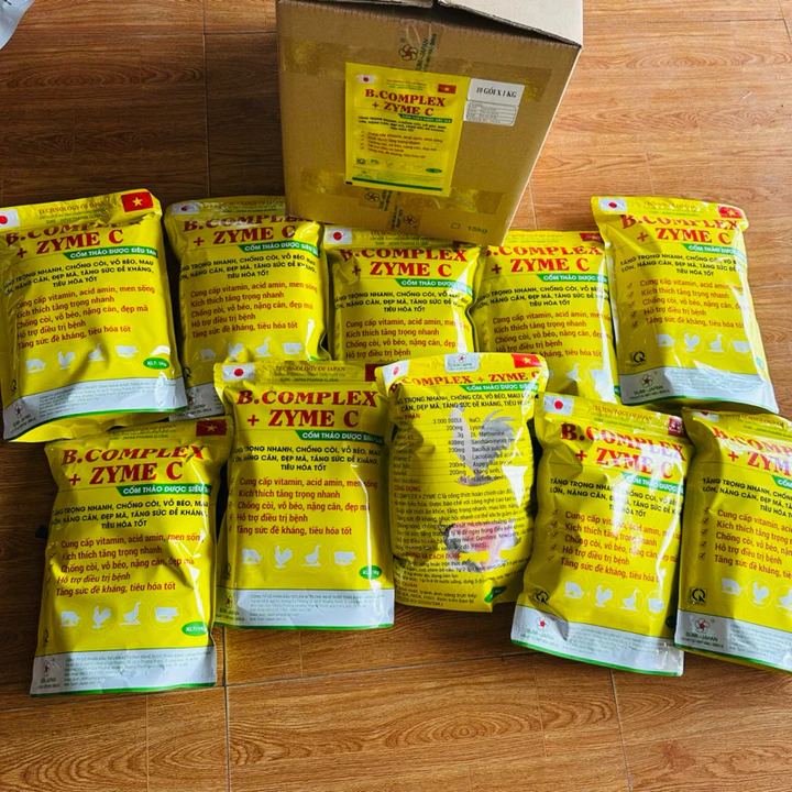 (Giá Sốc) 1 thùng 10Kg B complex Zyme C cung cấp vitamin B + men tiêu hoá sống cho gia súc, gia cầm sumi