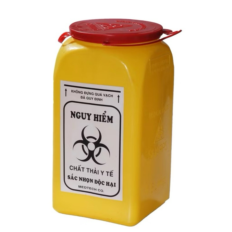 BÌNH ĐỰNG VẬT SẮC NHỌN NHỎ 1.5 LÍT .BÌNH HỦY KIM Y TẾ 1.5 LÍT – THU GOM VẬT SẮC NHỌN AN TOÀN