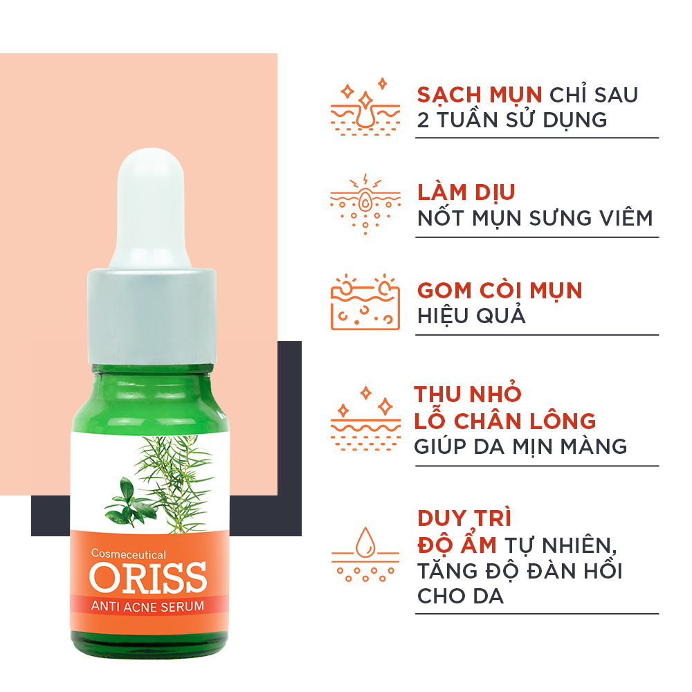 Ảnh Serum giảm mụn Oriss tinh chất tràm trà hỗ trợ mờ thâm sạch mụn 10g 4