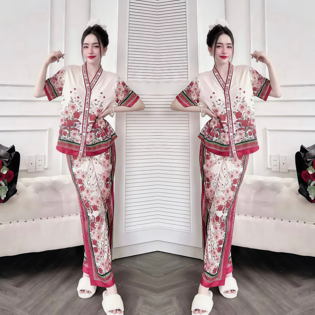 Ảnh Bộ Đồ Ngủ Pijama Hisexy Cộc Tay Quần dài Set Pijama Lụa Latin Cao Cấp mềm mịn P17 1