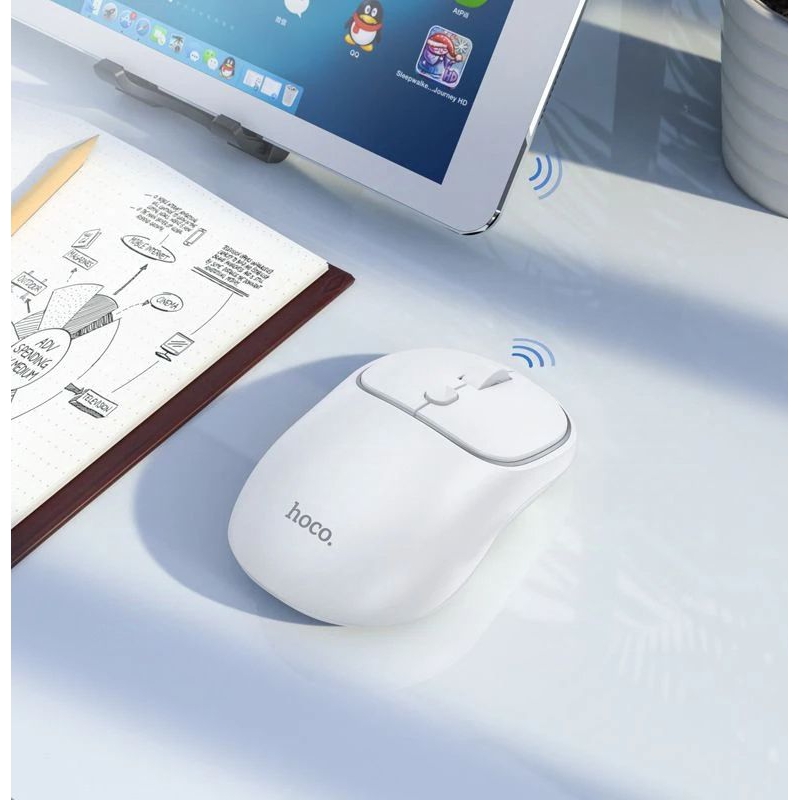 Chuột máy tính không dây chính hãng HOCO GM25 USB 2.4Ghz nhỏ gọn thuận cả 2 tay phù hợp PC Laptop