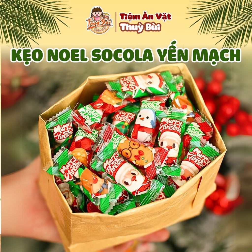 Kẹo Noel, Kẹo Giáng Sinh, Kẹo Socola Sữa Bọc Yến Mạch Noel Trang Trí ...