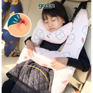 Gối tựa đầu ngủ trên ô tô mềm mại thay thế đai an toàn cho trẻ chống nghẹo cổ, tùy chỉnh dễ dàng