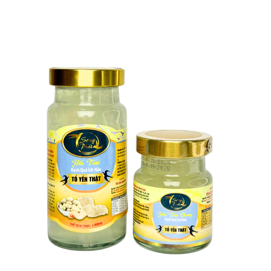 Hộp Quà 10 hũ yến chưng bạch quả Ginkgo biloba Song Phát bổ não cải thiện trí nhớ giúp cơ thể khỏe mạnh