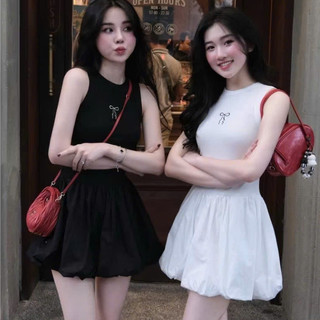 Đầm Tăm Ba Lỗ Nơ Dáng Belum Bánh Bèo