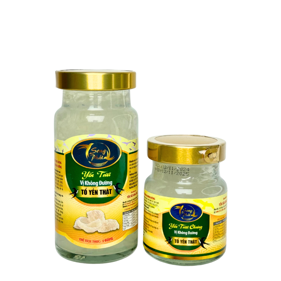 Hộp Quà 10 hũ yến chưng không đường Song Phát hỗ trợ đề kháng bổ sung dưỡng chất cho người tiểu đường 70ml