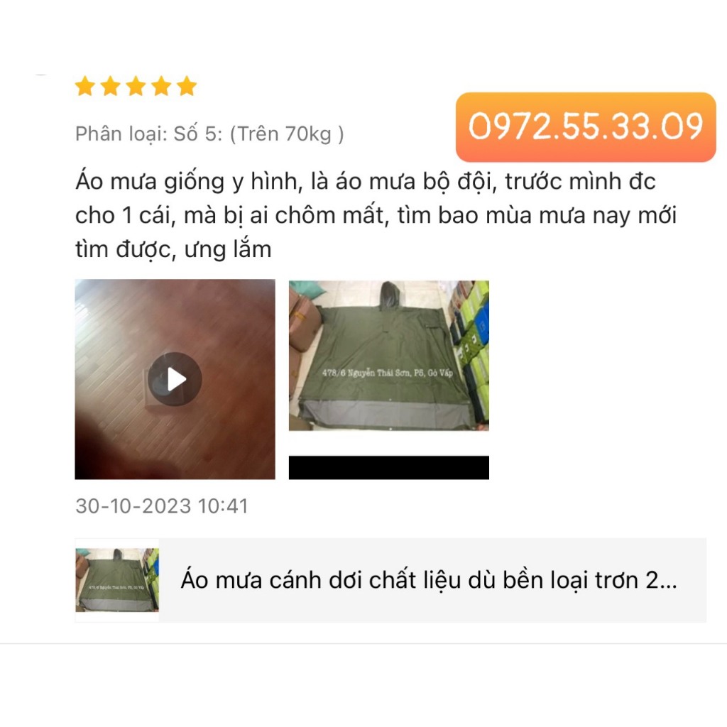 Áo Mưa Cánh Dơi Chất Liệu Dù Bền Loại Trơn 2 Size